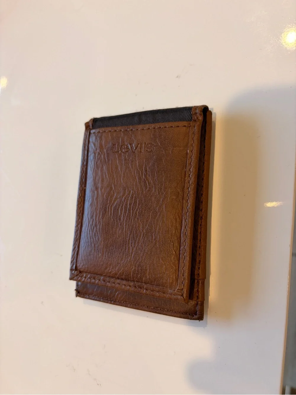 Levi's Brown Leather Wallet - Slim Front Pocket